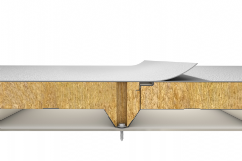 5 geribbeld gelamineerd dakpaneel met membraan